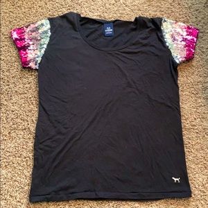 Pink Sparkle Sleeve Top